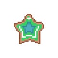 Pixel art gingerbread cookie star design