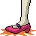 pixel art girl foot stomp