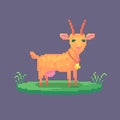 Pixel art goat. Farm animal for game design
