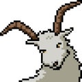 Pixel art goat head face