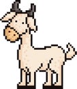 pixel art goat. Vector illustration decorative design