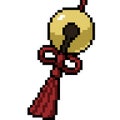 pixel art gold bell decoration