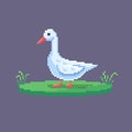 Pixel art goose. Farm animal for game design