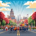 Pixel Art Grand Parade: Heroes of the Nation