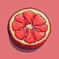 Pixel Art Grapefruit: 8-bit Style Game Item