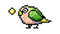 Pixel Art Green Bird Character, vector design Generative AI Royalty Free Stock Photo
