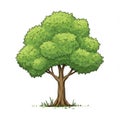 Pixel Art Green Tree Illustration Royalty Free Stock Photo