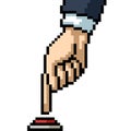 pixel art hand put botton