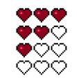 Pixel art heart for game vector illustration Royalty Free Stock Photo