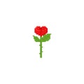 Pixel heart rose.8bit.Valentine`s day.