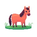 Pixel art horse. Farm animal for game design