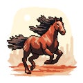 pixel art horse run fast Royalty Free Stock Photo