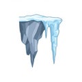 Pixel Art Ice Stalactite Cave Element on White Background in Winter Royalty Free Stock Photo