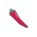 Pixel art chilli pepper icon.