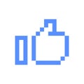 Pixel art icon thumb up sign symbol Royalty Free Stock Photo