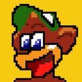 Pixel Art - Funny Monkey with Blue Eyes and a Green Baseball Cap