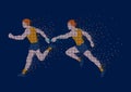 Pixel art illustration. Have time to do. Relay race illustration