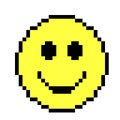 Pixel art illustration of smiley