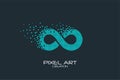 Pixel art of the infinity logo. Royalty Free Stock Photo