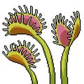 Pixel art insect eating plant