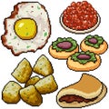 Pixel art isolated breakfast snack