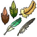 Pixel art isolated feather decoration