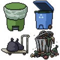 Pixel art isolated garbage bin