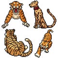 Pixel art isolated jungle tiger