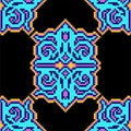 Pixel art Kazakh ornament. 8 bit Traditiona Kazakhstan Background pixelated