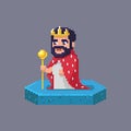 Pixel art king character. Fairytale personage
