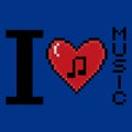 pixel art love music poster