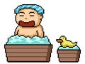 Pixel art man bath tub Royalty Free Stock Photo