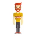 Pixel art man fashion. Vector illustration decorative design Royalty Free Stock Photo