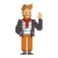 Pixel art man fashion. Vector illustration decorative design Royalty Free Stock Photo