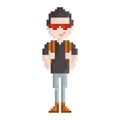 Pixel art man fashion. Vector illustration decorative design Royalty Free Stock Photo