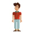 Pixel art man fashion. Vector illustration decorative design Royalty Free Stock Photo