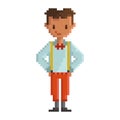 Pixel art man fashion. Vector illustration decorative design Royalty Free Stock Photo