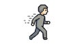 Pixel art man running with speed effect in retro game style Royalty Free Stock Photo