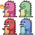 Pixel art monster emotion