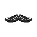 Pixel art moustache face element graphic design Royalty Free Stock Photo