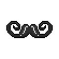 Pixel art moustache face element graphic illustration Royalty Free Stock Photo