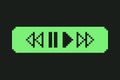 Pixel Art Music Player Controls Bar Retro. Royalty Free Stock Photo