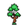 Pixel art nature green tree graphic illustration Royalty Free Stock Photo
