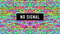 Pixel art no signal. Glitch camera effect. Vector image. Royalty Free Stock Photo