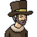 pixel art old man top hat Royalty Free Stock Photo