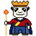 Pixel art panda king illustration character Royalty Free Stock Photo
