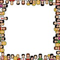 Pixel art people frame vector illustration Royalty Free Stock Photo