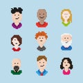 Pixel Art People Set