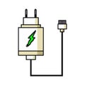 Pixel phone charger vector game art flat icon