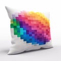 Pixel Art Pillow With Vibrant Colors By Pixelplantmaster